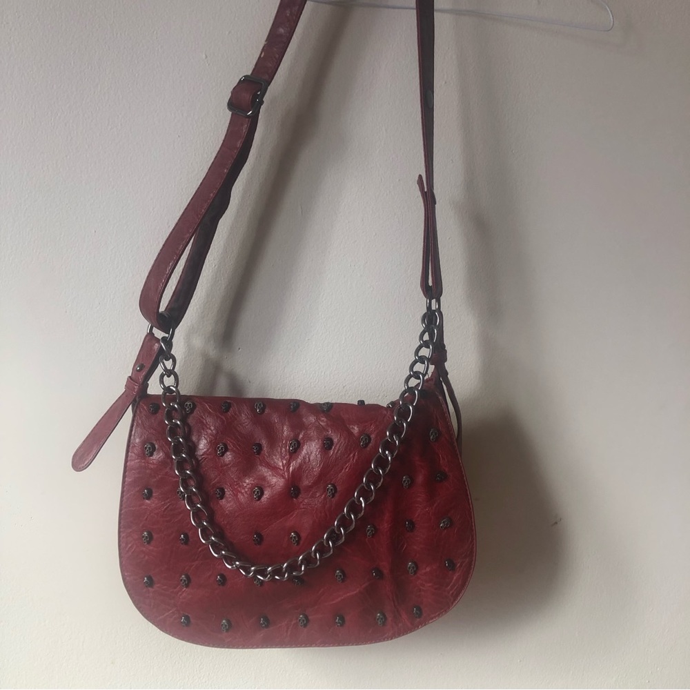 ❤️Orange Caramel Skull Chain Red Crossbody Bag